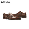 High Quality Hand Made Latest Wedding Brown Leather Monk Shoes For Men